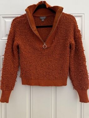 Crop Knit Quarterzip Sweater